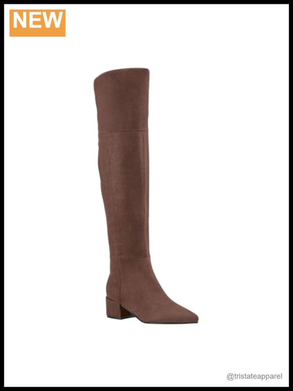 Over-the-Knee Faux Suede Block Heel Boots Pointed Toe Zip